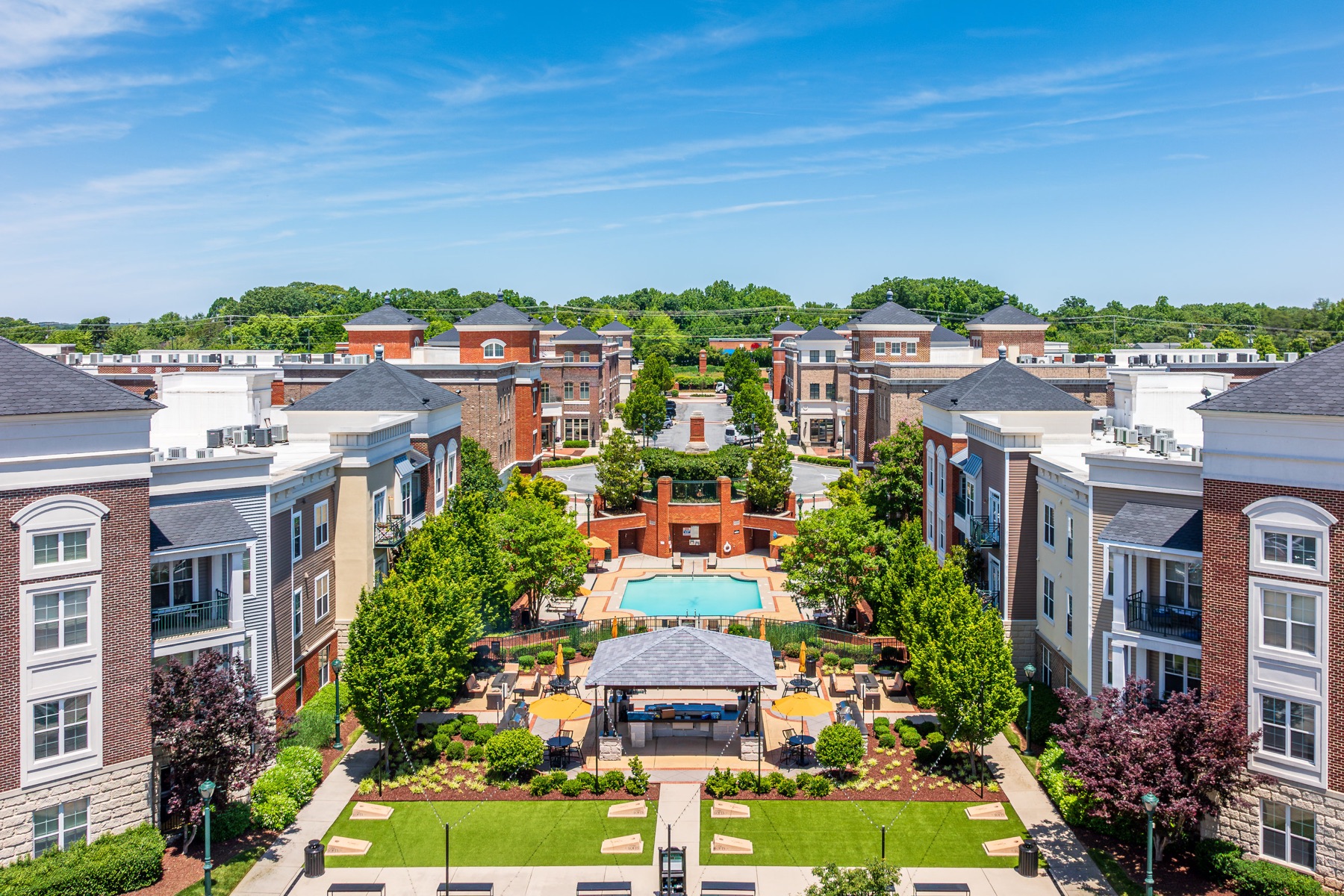 Aerial of a commercial campus
